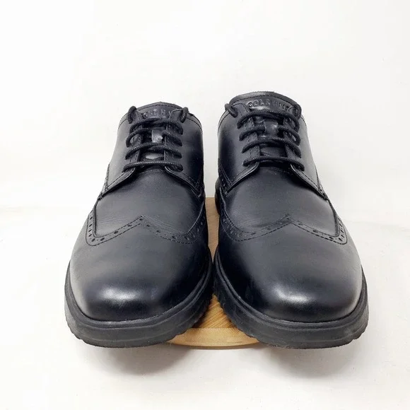 Cole Haan OriginalGrand Shoes Mens 11.5 Triple Black Wingtip Oxford Sneaker - Picture 3 of 14